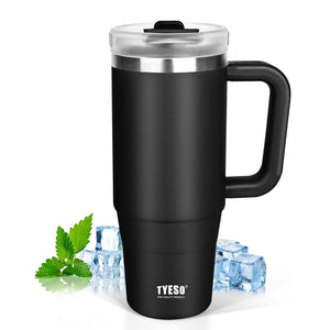 TYESO® Mega-Capacity Sill-Proof Stainless Steel Tumbler with Straw & Cleaning Brush (1200ml) (TS-8868)
