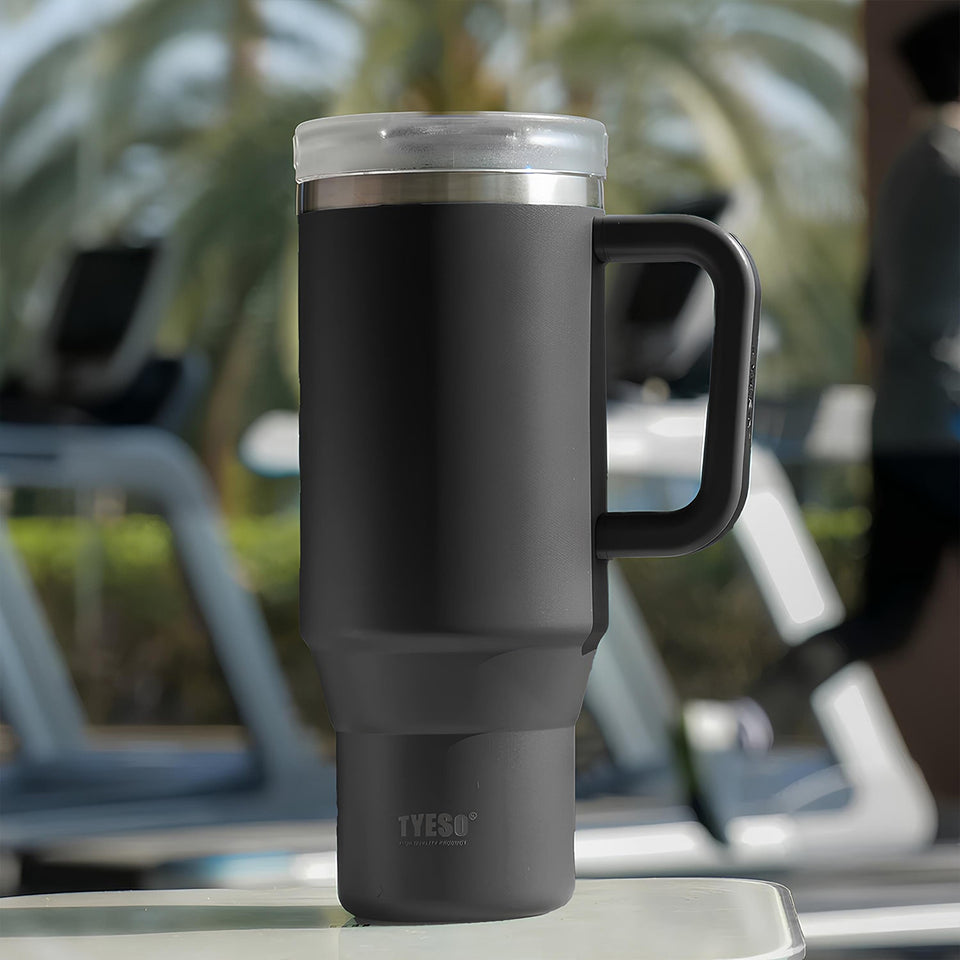TYESO® Mega-Capacity Sill-Proof Stainless Steel Tumbler with Straw & Cleaning Brush (1200ml) (TS-8868)