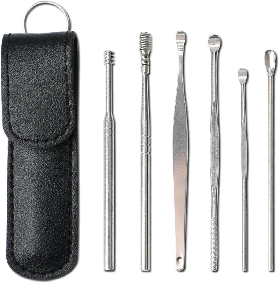 Ear Scoop Ear Cleaner Earwax Remover Wax Removal Tool Earpick Sticks Curette Ear Pick Cleaning Ear Cleanser Spoon Health Care Earpick Black