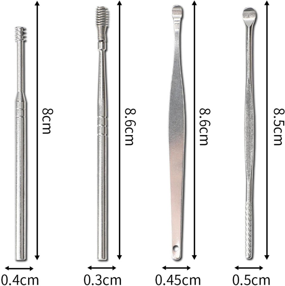 Ear Scoop Ear Cleaner Earwax Remover Wax Removal Tool Earpick Sticks Curette Ear Pick Cleaning Ear Cleanser Spoon Health Care Earpick Black